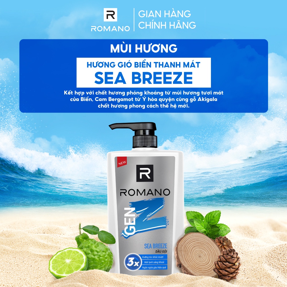 Hình ảnh Combo 2 Dầu Gội Romano GEN Z FOREST CEDAR & SEA BREEZE 610G