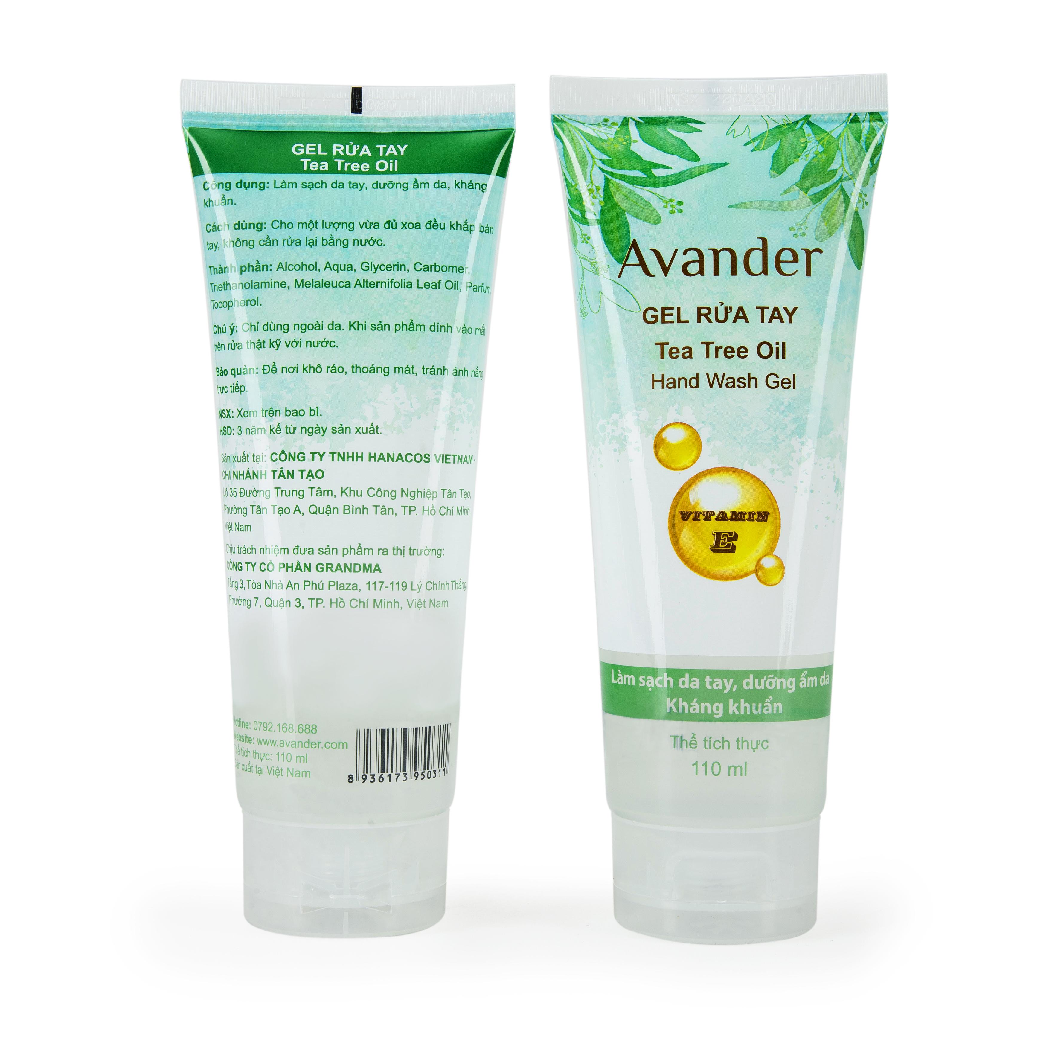 Gel rửa tay kháng khuẩn Tea Tree Oil Avander 110ml