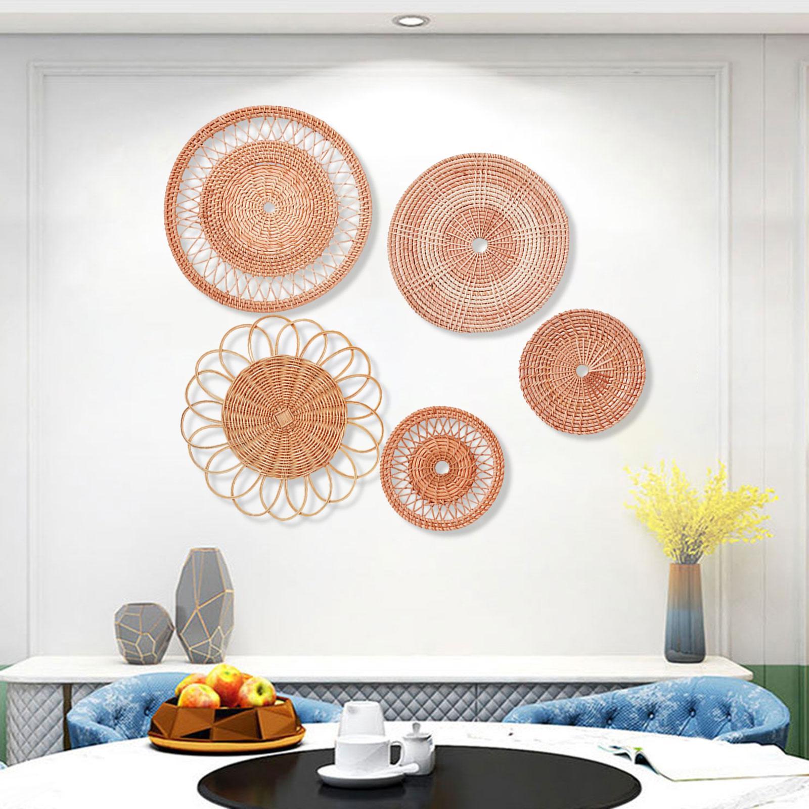 Wall Hanging Decor, Wall Ornaments, Wall Hanging Decorative Unique Rattan Woven Wall Art Wall Crafts for Tea Room Hallway Bedroom Porch Cafe