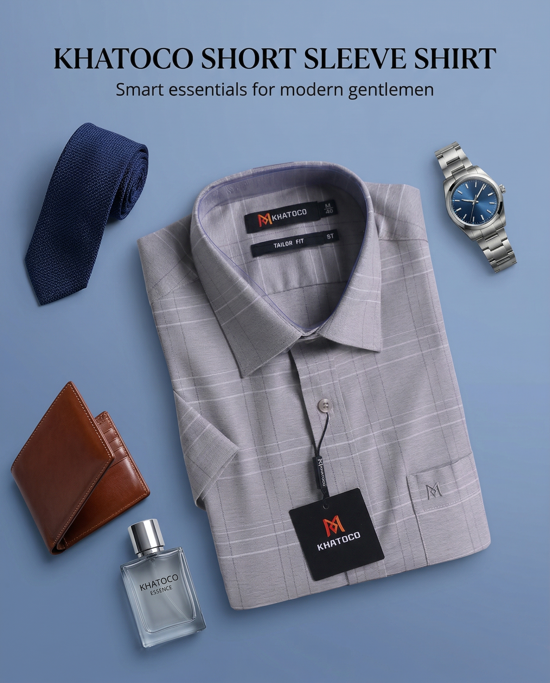 Áo sơ mi tay ngắn Khatoco (M-3XL)