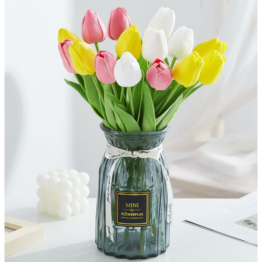 Bông Hoa Tulip Nhân Tạo Trang Trí Đẹp Mắt hoa giả decor trang trí nhà lọ hoa giả để bàn H02