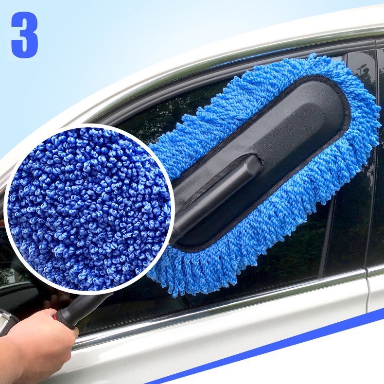 Chổi nano lau rửa ô tô xe hơi chuyên dụng - cán điều chỉnh dài linh động