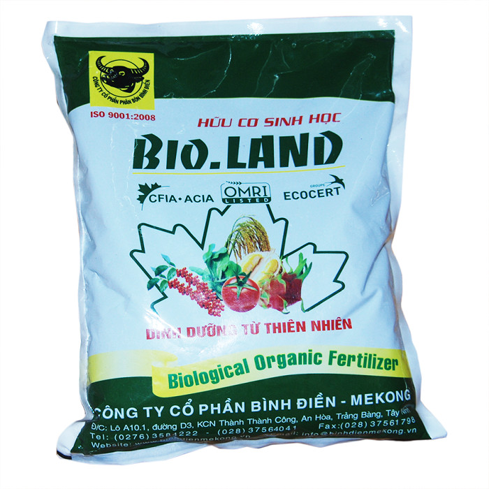 Phân hữu cơ sinh học Bio Land có nguồn Humic tự nhiên (gói 1kg)