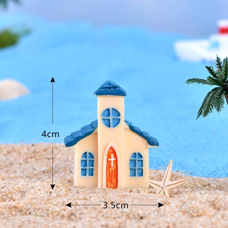 KHO-HN * Mô hình nhà thờ công giáo và cối xay gió trang trí tiểu cảnh, bonsai, DIY