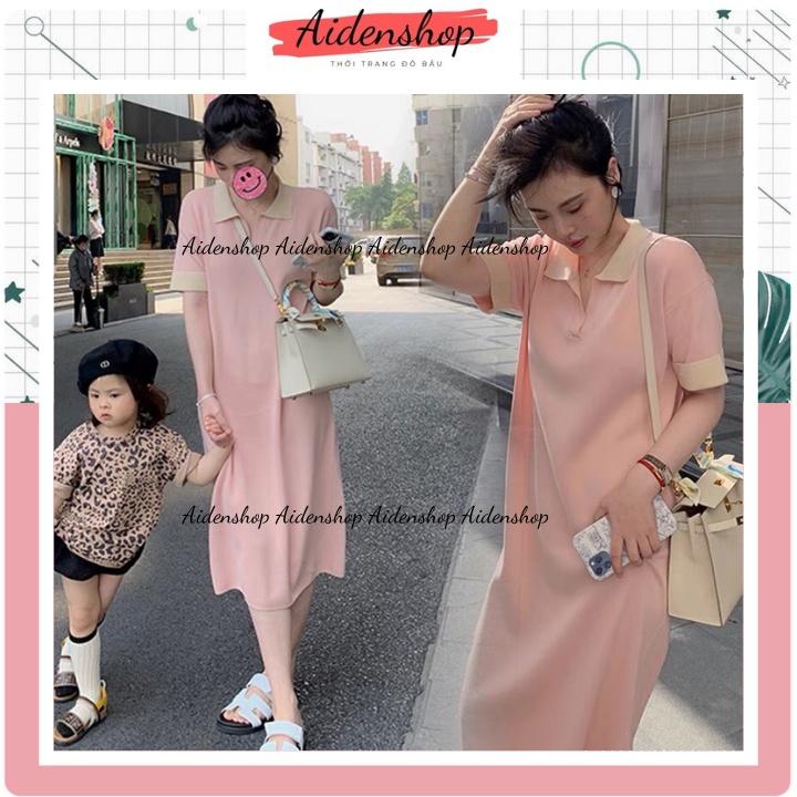 Váy bầu thu đông Aidenshop đầm bầu bầu thời trang len công sở