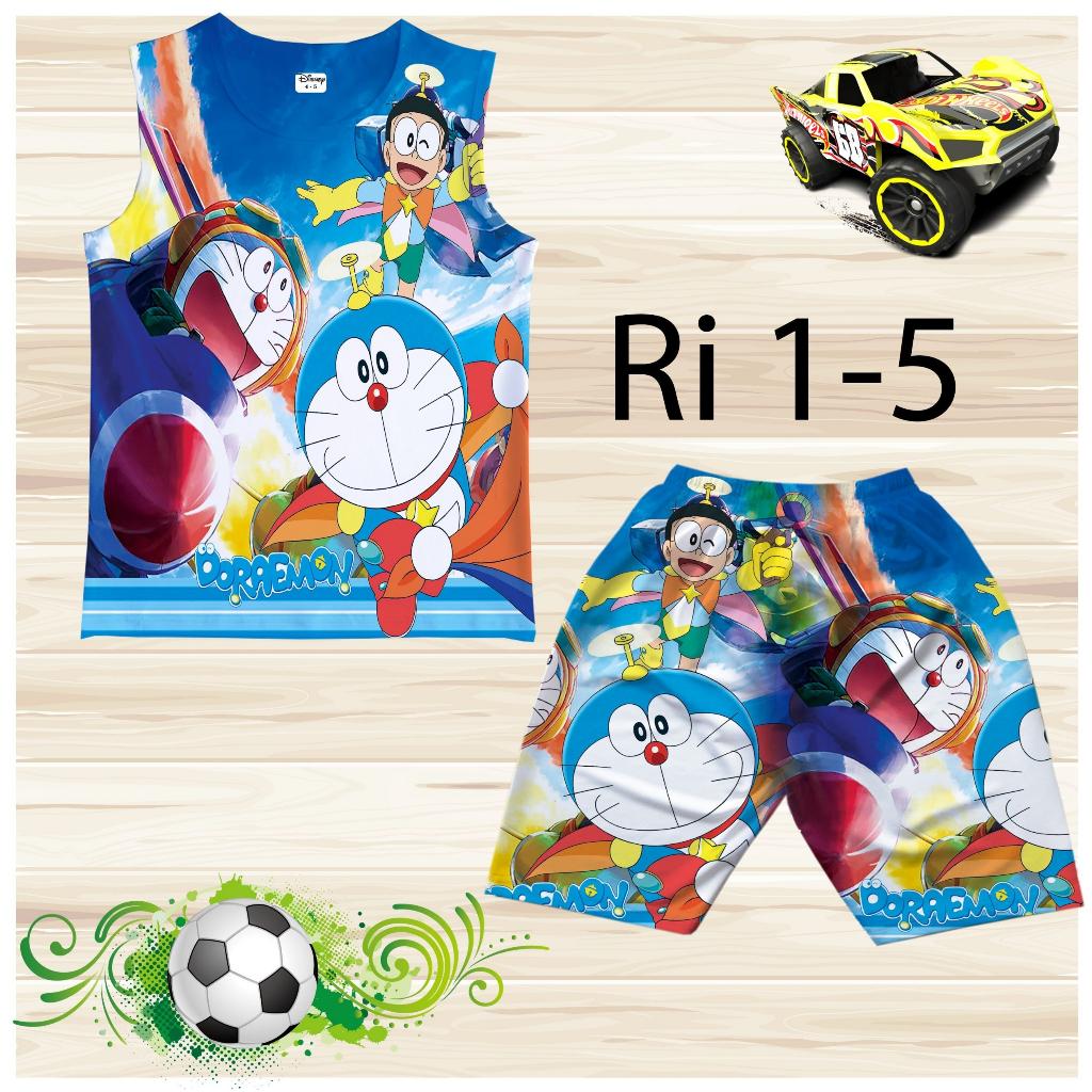 Đồ bộ bé trai, bộ cộc tay bé trai hình Doremon size 8-20KG chất thun lạnh Thái cao cấp