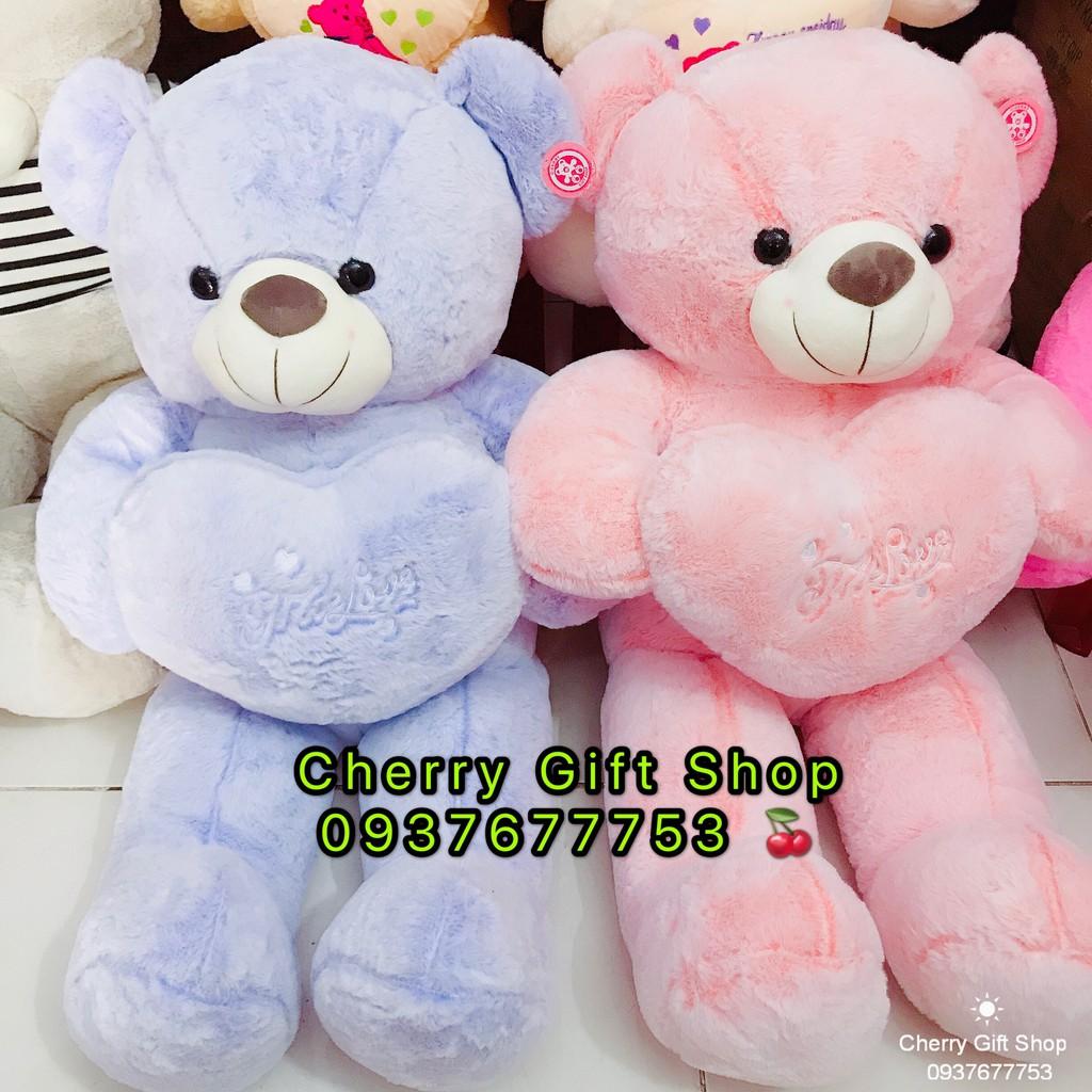 Gấu Bông Teddy Ôm Tim Cao Cấp Hàng Nhập 1m2 Ảnh Shop Chụp