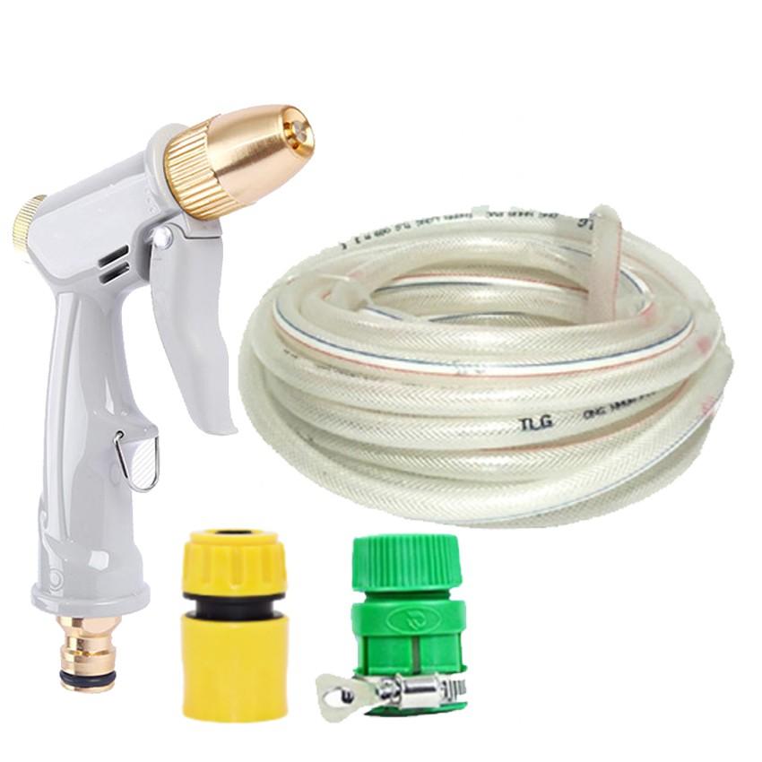 Bộ dây vòi xịt nước rửa xe, tưới cây tăng áp 3 lần, loại 3-5m 206846