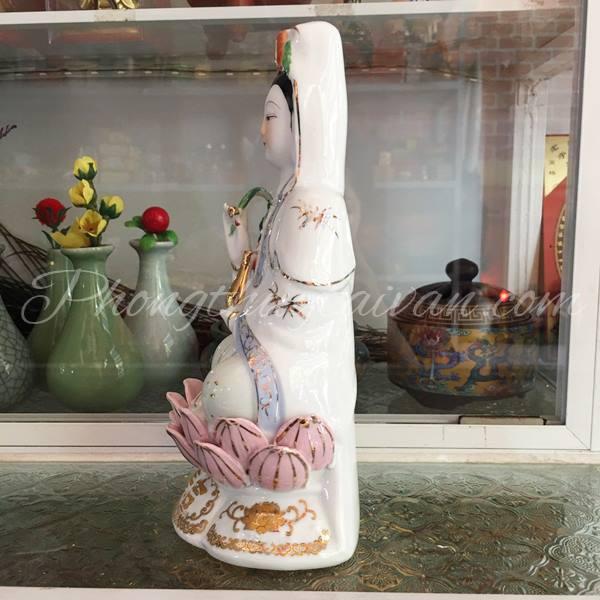 Tượng Quan Âm Áo Trắng Ngồi Tọa Sen