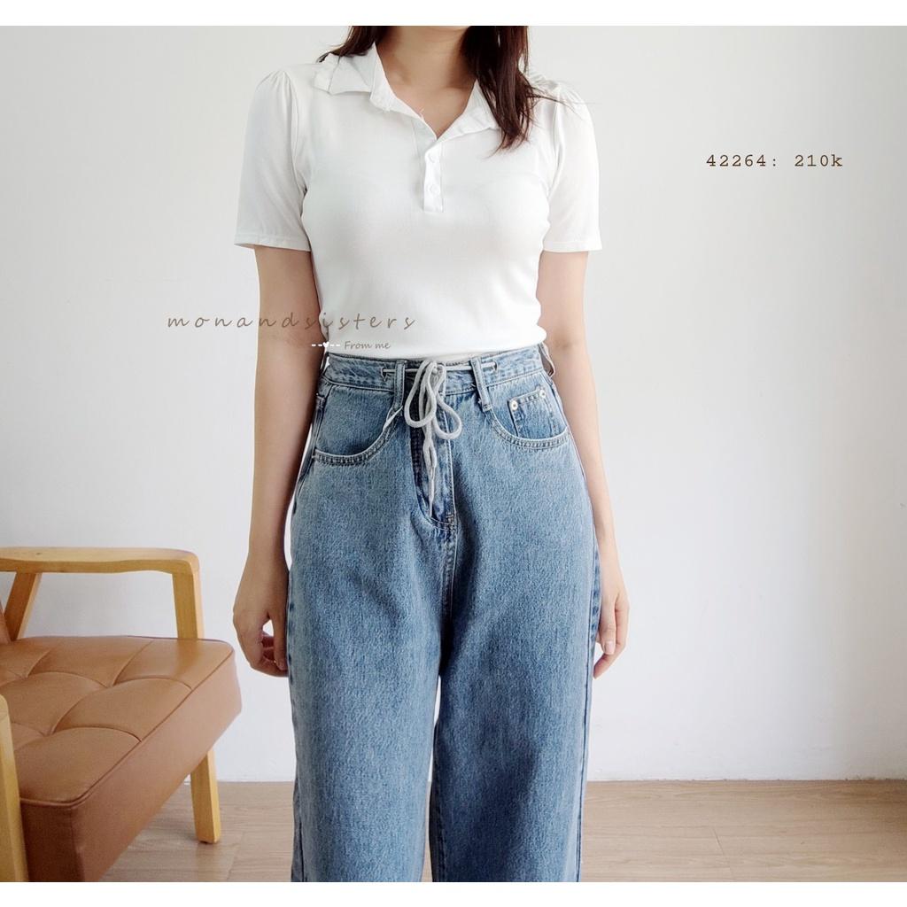 Áo thun cổ polo xếp - 42264