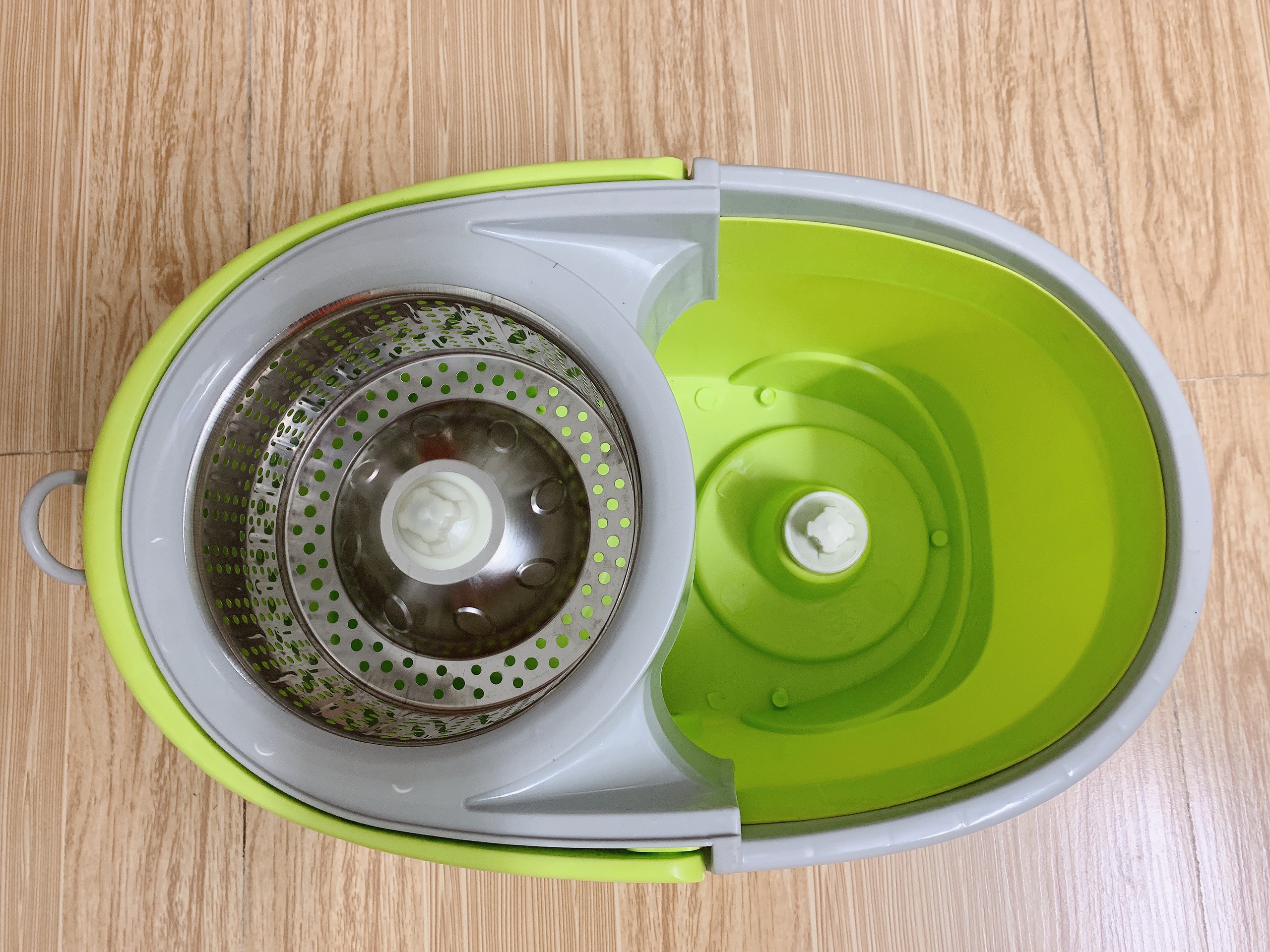 BỘ LAU NHÀ 360 CAO CẤP, THÔNG MINH - INOX, CÓ BÁNH XE, TẶNG KÈM BÔNG LAU
