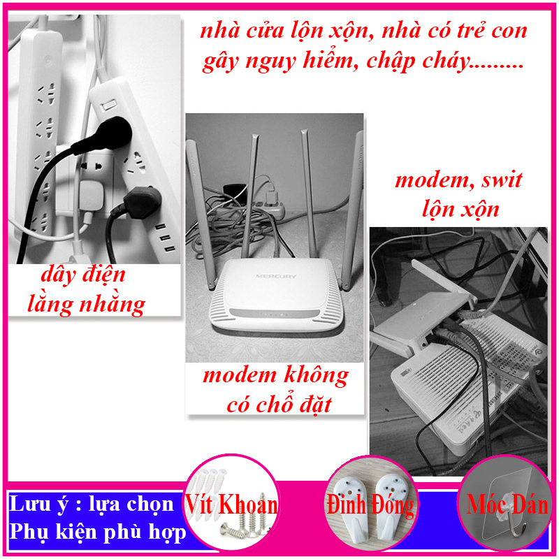 Kệ treo tường, kệ tivi kệ đặt modem wifi, đầu thu kỹ thuật số, remote, điện thoại, chất liệu gỗ Pitech cao cấp màu trắng - a15