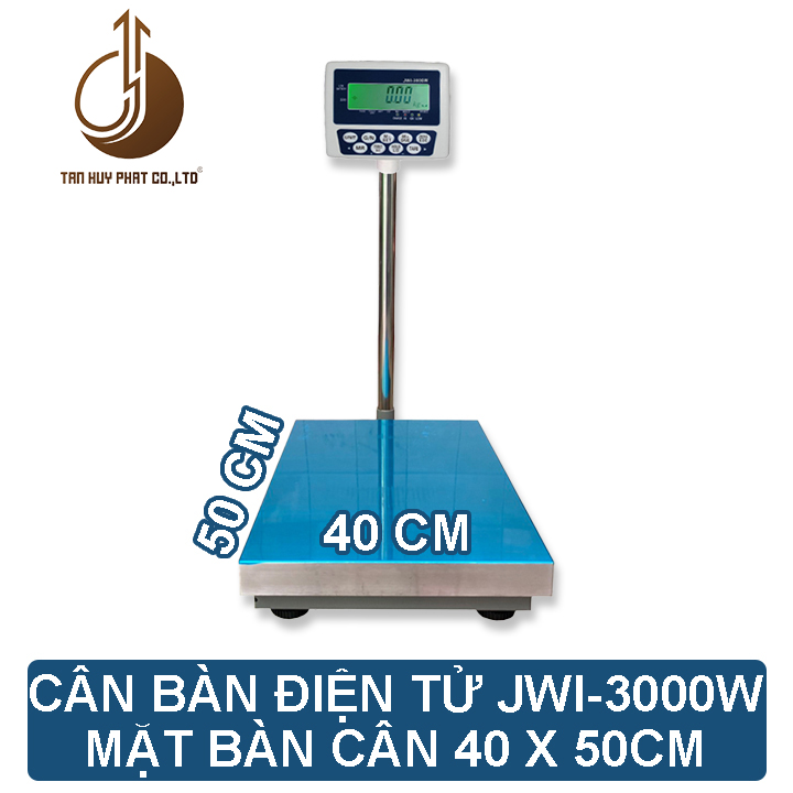 Cân Bàn Điện Tử JWI-3000W - Mặt Bàn Cân 400x500MM