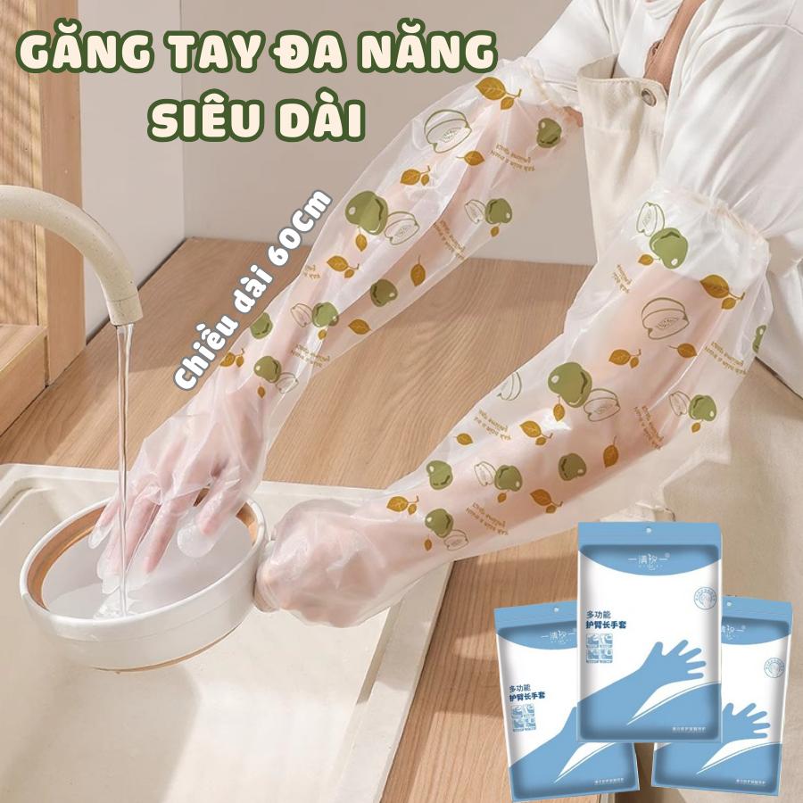 Găng TPE Siêu Dai Dùng 1 Lần - Dài 60Cm, Có Chun Chống Tuột, Găng Tay Rửa Chén Bát, Giặt Đồ Dọn Dẹp Đa Chức Năng