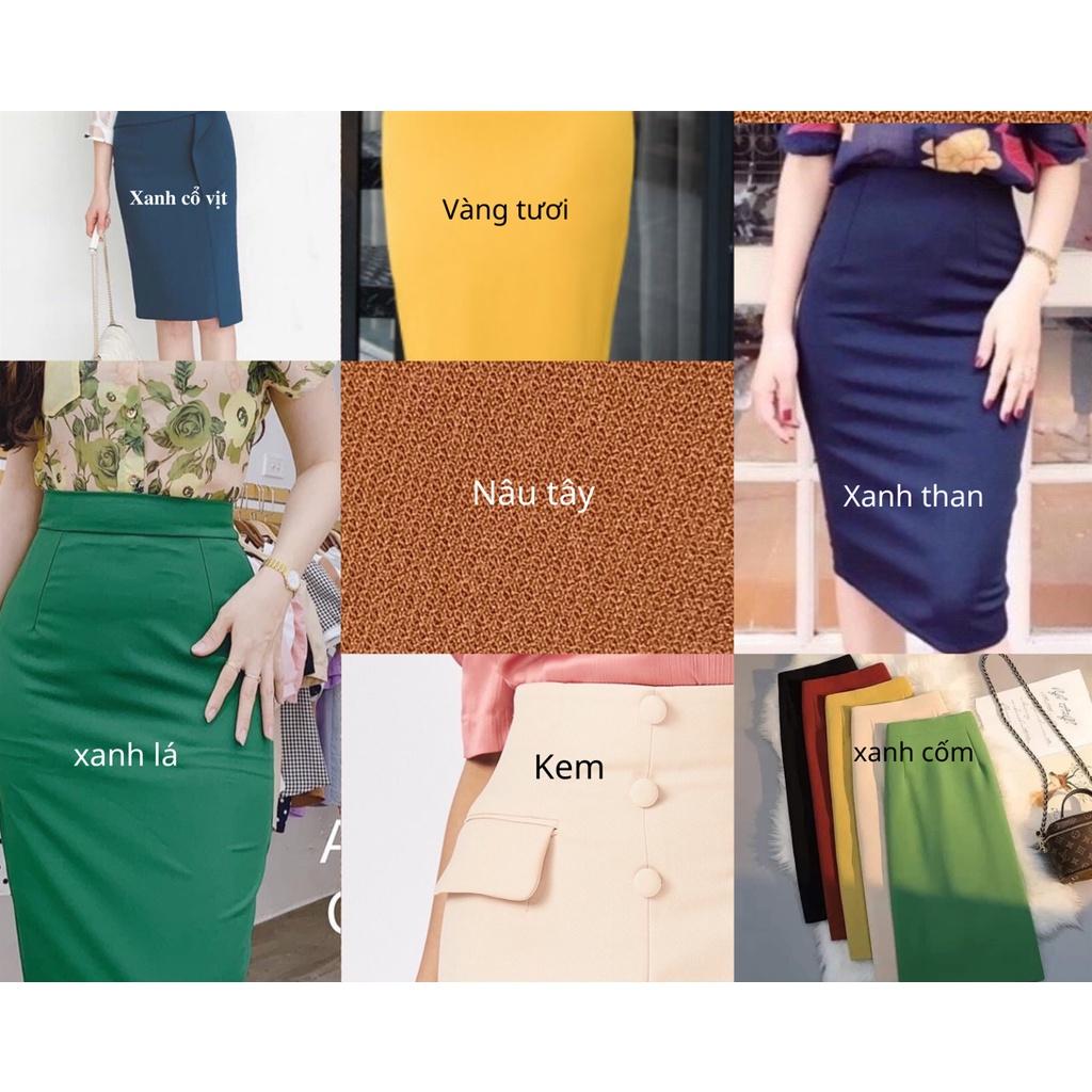 Chân Váy Chữ A sẻ trước 60cm cạp liền thời trang nữ