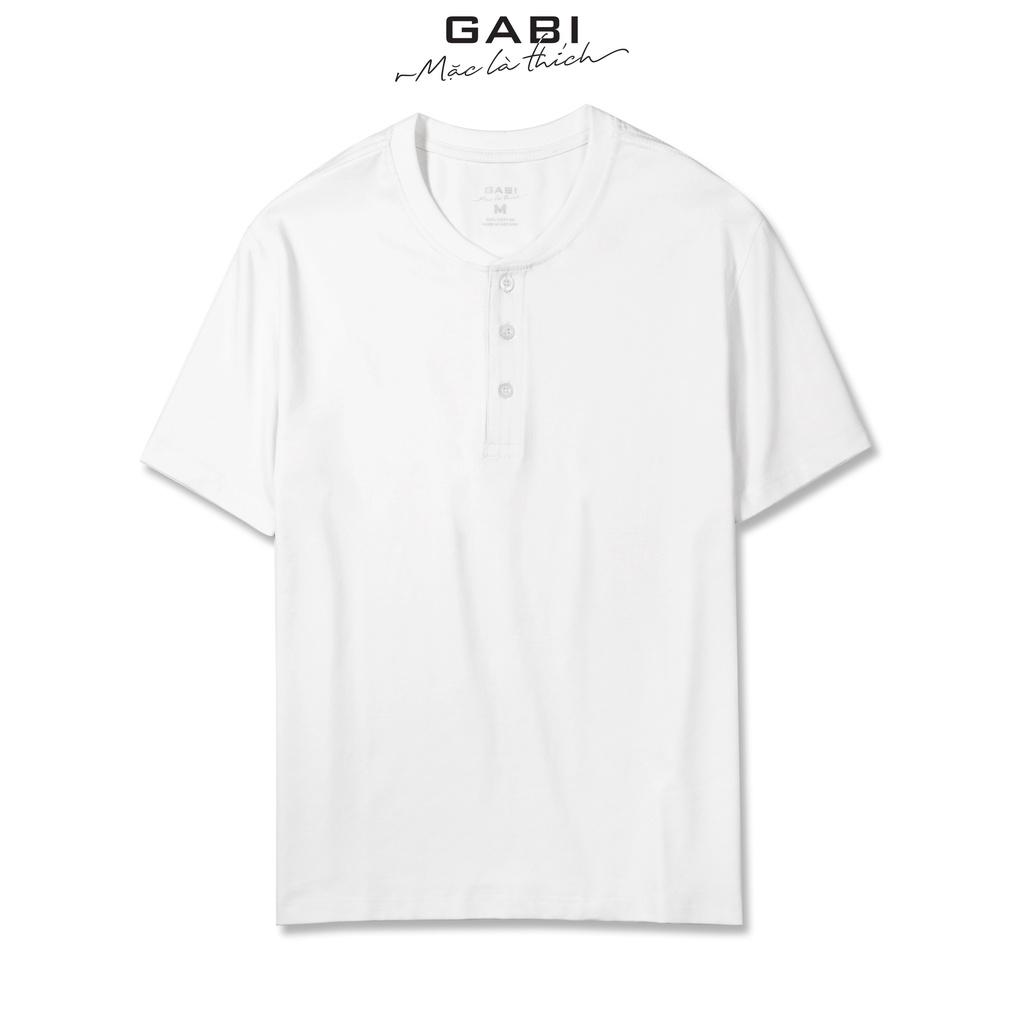Áo thun Nam cotton 100% cổ khuy cúc Basic form Regular GABI thoáng mát, lịch lãm