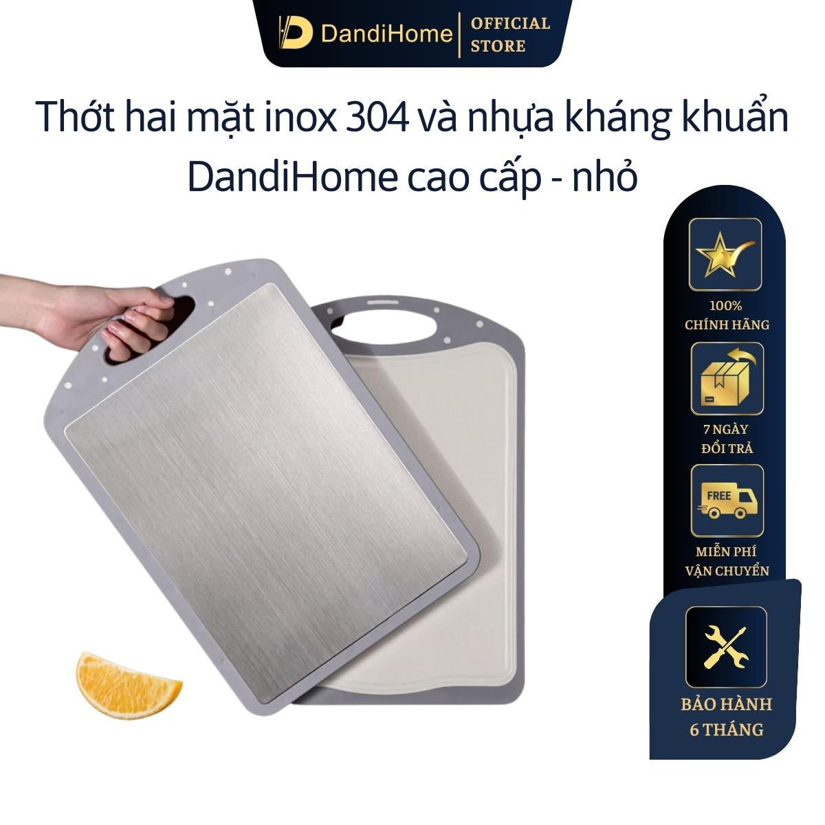 Thớt inox 304 và nhựa kháng khuẩn DandiHome cao cấp hai mặt 