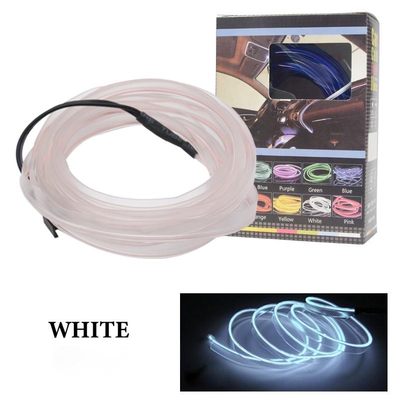 Đèn dải neon LED 5M USB linh hoạt trang trí nội thất ô tô tự làm