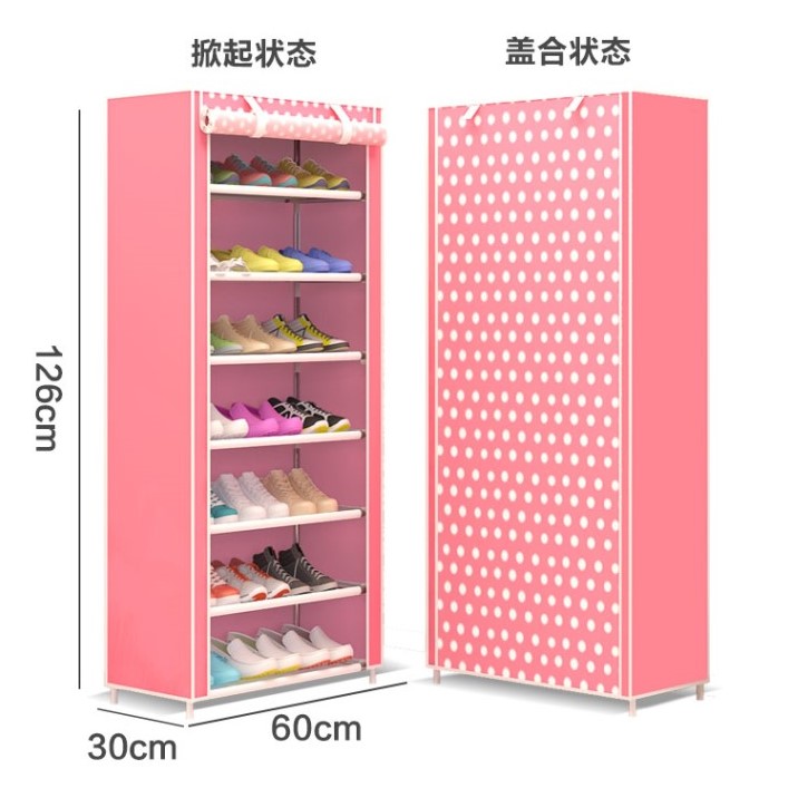 Kệ Để Giày 7 Tầng Đa Năng Màu Hồng