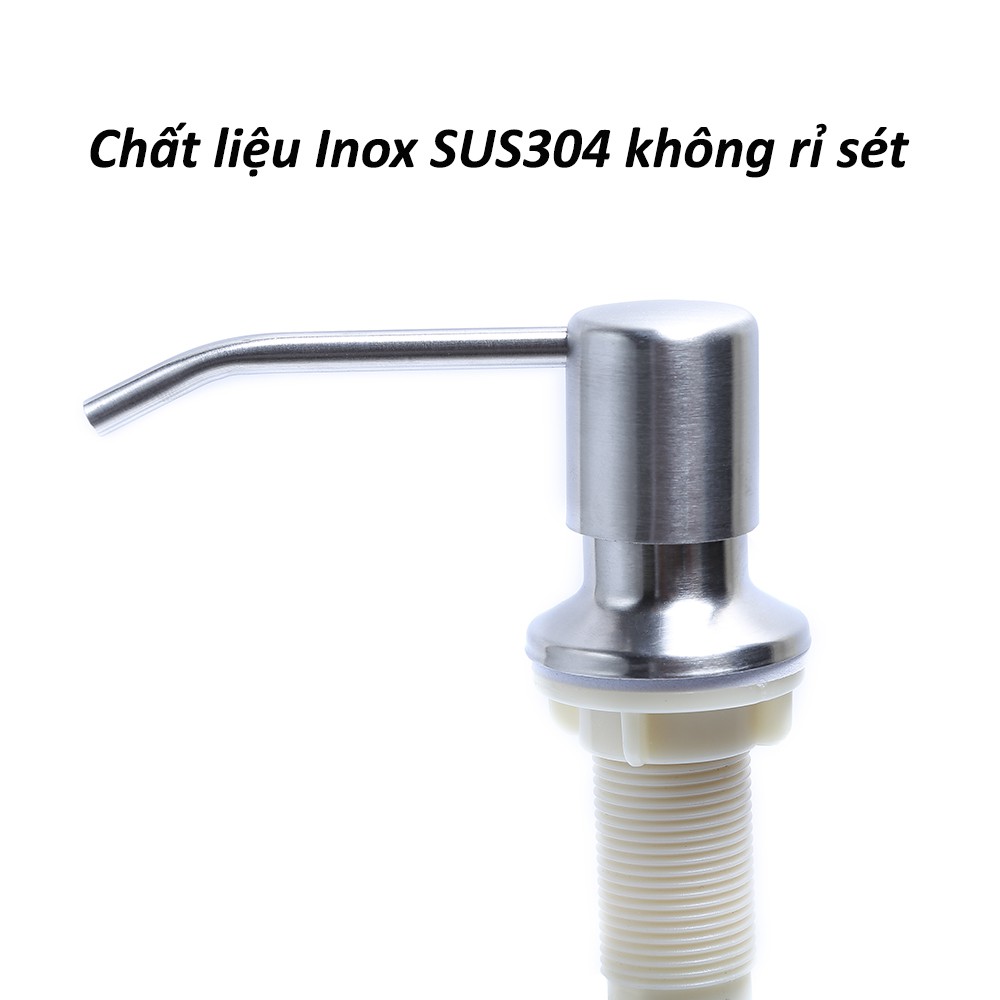 Bình đựng nước rửa chén gắn bồn rửa bát, bình đựng nước rửa tay gắn bồn rửa mặt đầu vòi Inox 304 cao cấp
