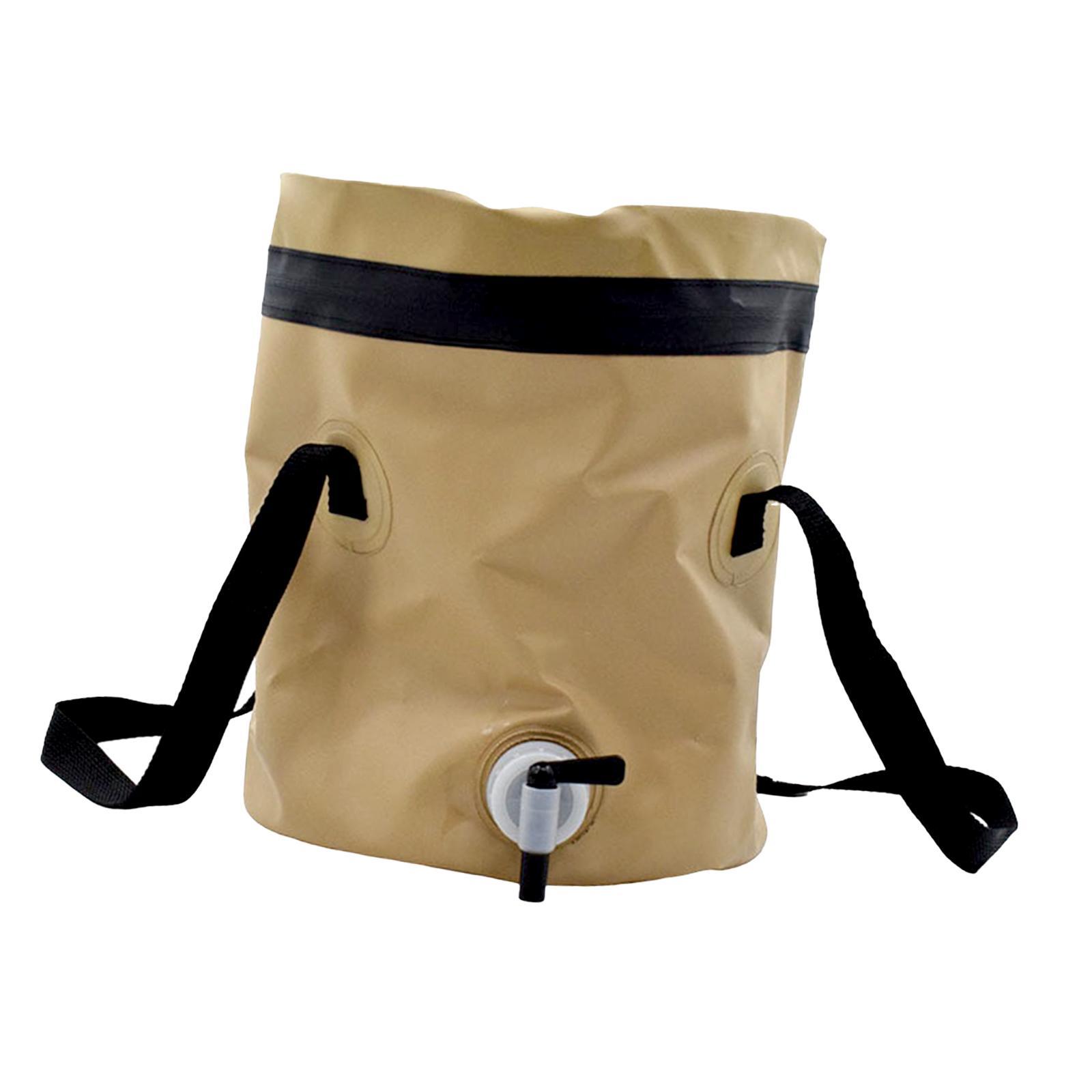 Collapsible Bucket Fishing Bucket with Handle Multipurpose with Faucet Water Container Wash Basin for Camping Hiking Picnic Outdoor Boating