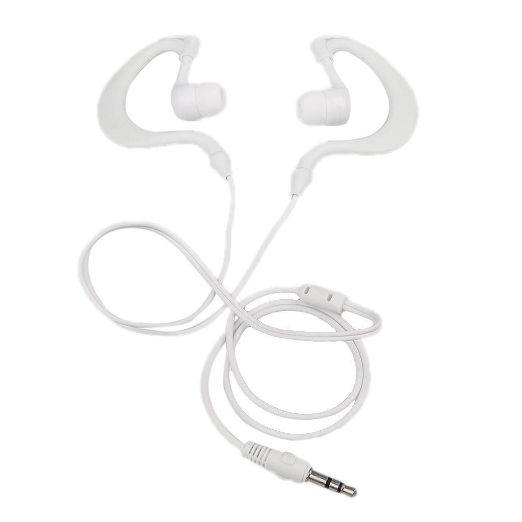 2x3.5mm Earhook Sport Waterproof Earphone Headphone for MP3 Player White