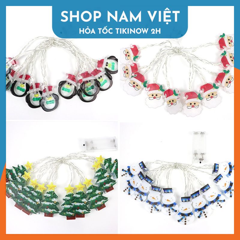 Dây Đèn Led Fairy Light Trang Trí Giáng Sinh Biểu Tượng Cây Thông, Người Tuyết, Ông Già Noel - Chính Hãng NAVIVU