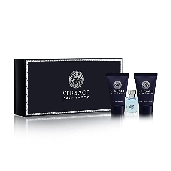 Set nước hoa mini nam Versace Pour Home 5ml + Dầu gội 25ml + Dưỡng sau cạo 25ml