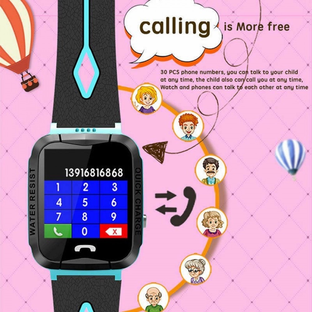 Đồng hồ định vị trẻ em LBS KKTick KidWatch AA07s thông minh, nghe gọi 2 chiều, màn hình cảm ứng, kháng nước IP67, camera 2.0 - Hàng nhập khẩu