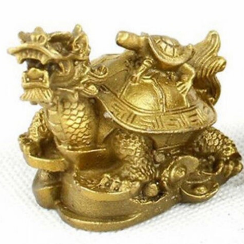Tượng Rùa đầu rồng - Long quy cao 10cm nặng 0.5kg - Linh vật phong thuỷ bằng đồng thau 900047