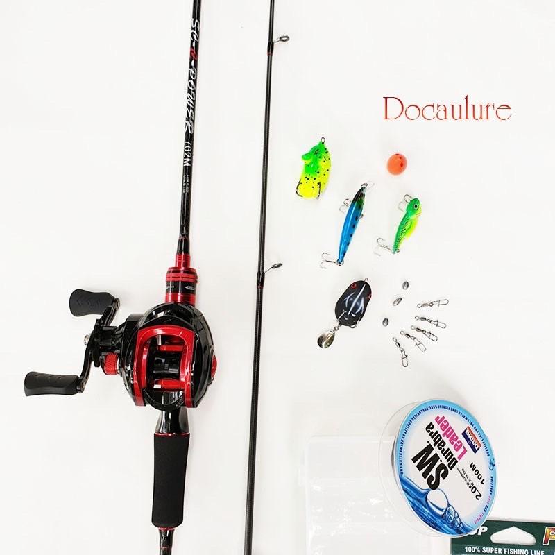 Bộ Cần Câu Lure Máy Ngang 1.68m - 1.8m - 2.1m - 2.4m + Máy nganh + dây câu lure + bộ mồi lure