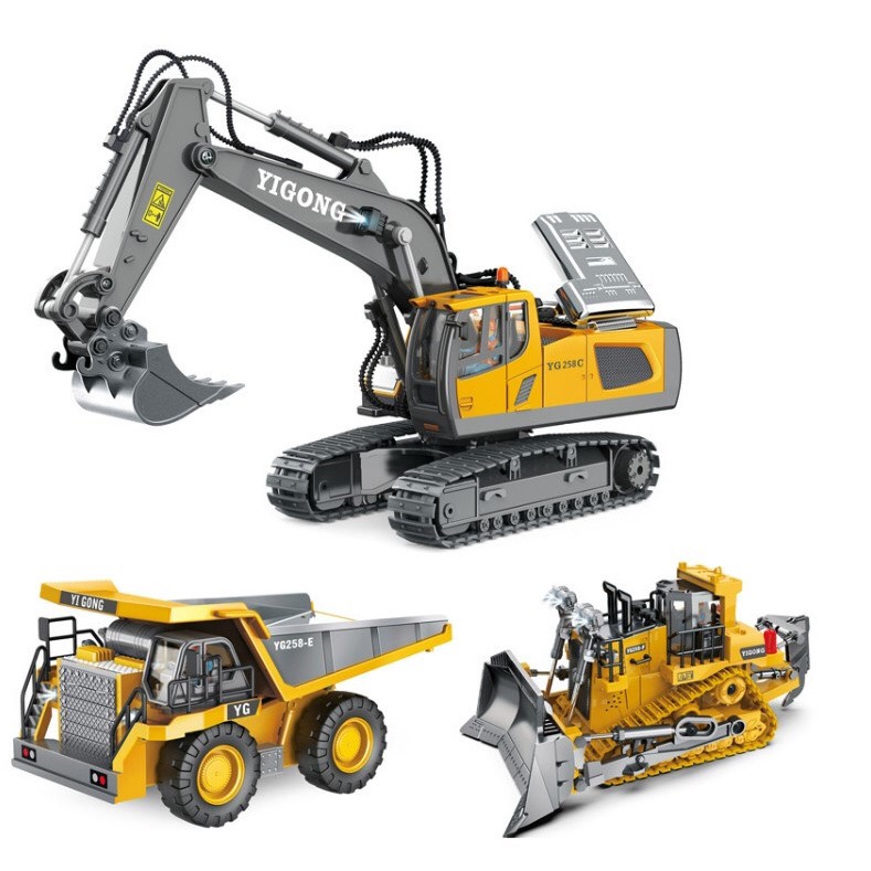 Máy Xúc, Máy Ủi, Xe Ben Đồ Chơi Điều Khiển Từ Xa Loại Sạc Pin