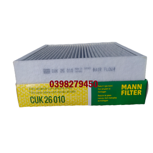 LỌC GIÓ ĐIỀU HÒA MANN FILTER CHO VM GROUP (Audi/ Seat/ Skoda/ VM) CUK26010 (MÃ: 6R0 819 653; JZW 819 653 F; WP2087)