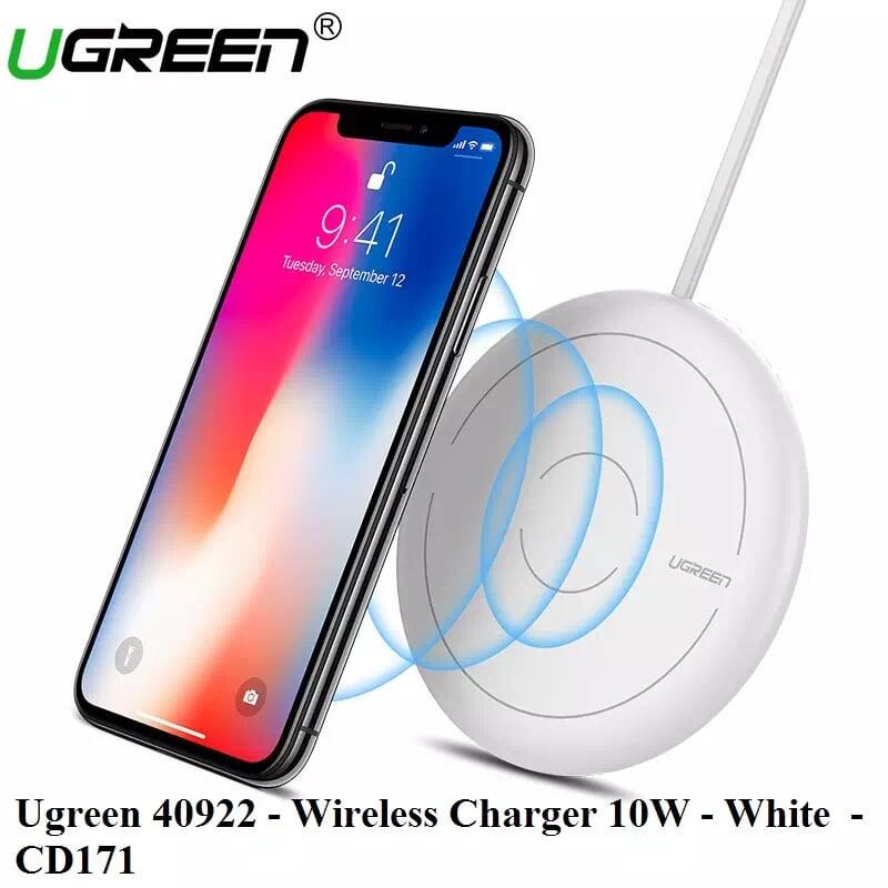 Ugreen UG40922CD171TK 10W màu Trắng Đế sạc không dây hỗ trợ sạc nhanh - HÀNG CHÍNH HÃNG