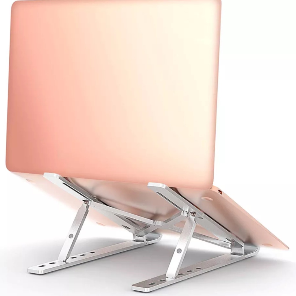 Giá Đỡ Laptop Hợp Kim Nhôm Cao Cấp Có Thể Gấp Gọn - Đế Tản Nhiệt Laptop - Macbook, Máy Tính Xách Tay - 07 Vị Trí Điều Chỉnh Góc Độ - Hàng Chính Hãng