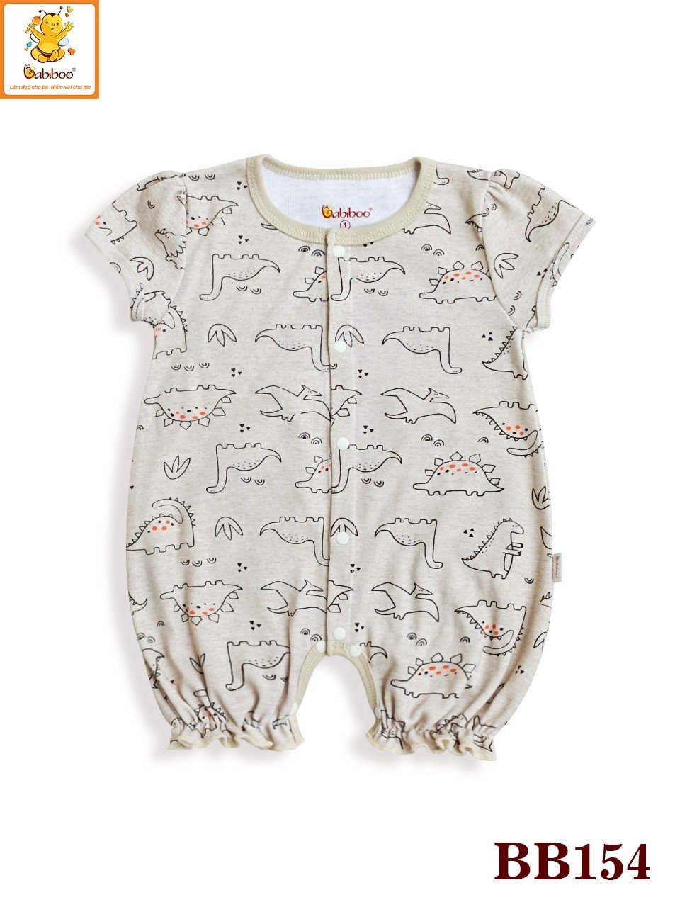 Bodysuit bé gái Babibo áo liền quần cho bé vải Cotton bozip, co dãn , thấm hút BB154