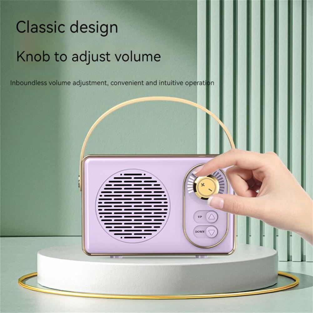 Loa tương thích Bluetooth không dây Retro Vintage Giao diện USB Giao diện cổ điển Trang trí âm thanh nổi cổ điển Máy nghe nhạc Máy nghe nhạc: màu hồng