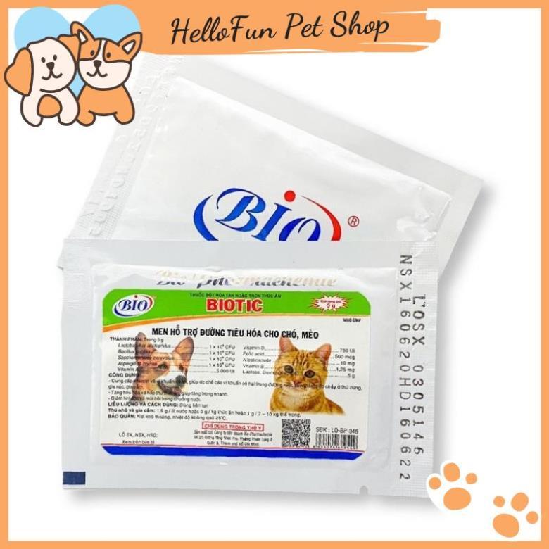 Men tiêu hóa cho chó mèo Biotic 5gr (Hỗ trợ đường ruột cho thú cưng)