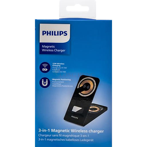 Đế sạc không dây Magnectic Wireless Philips 3 in 1 Foldable DLP9340FB/74 - Hàng chính hãng