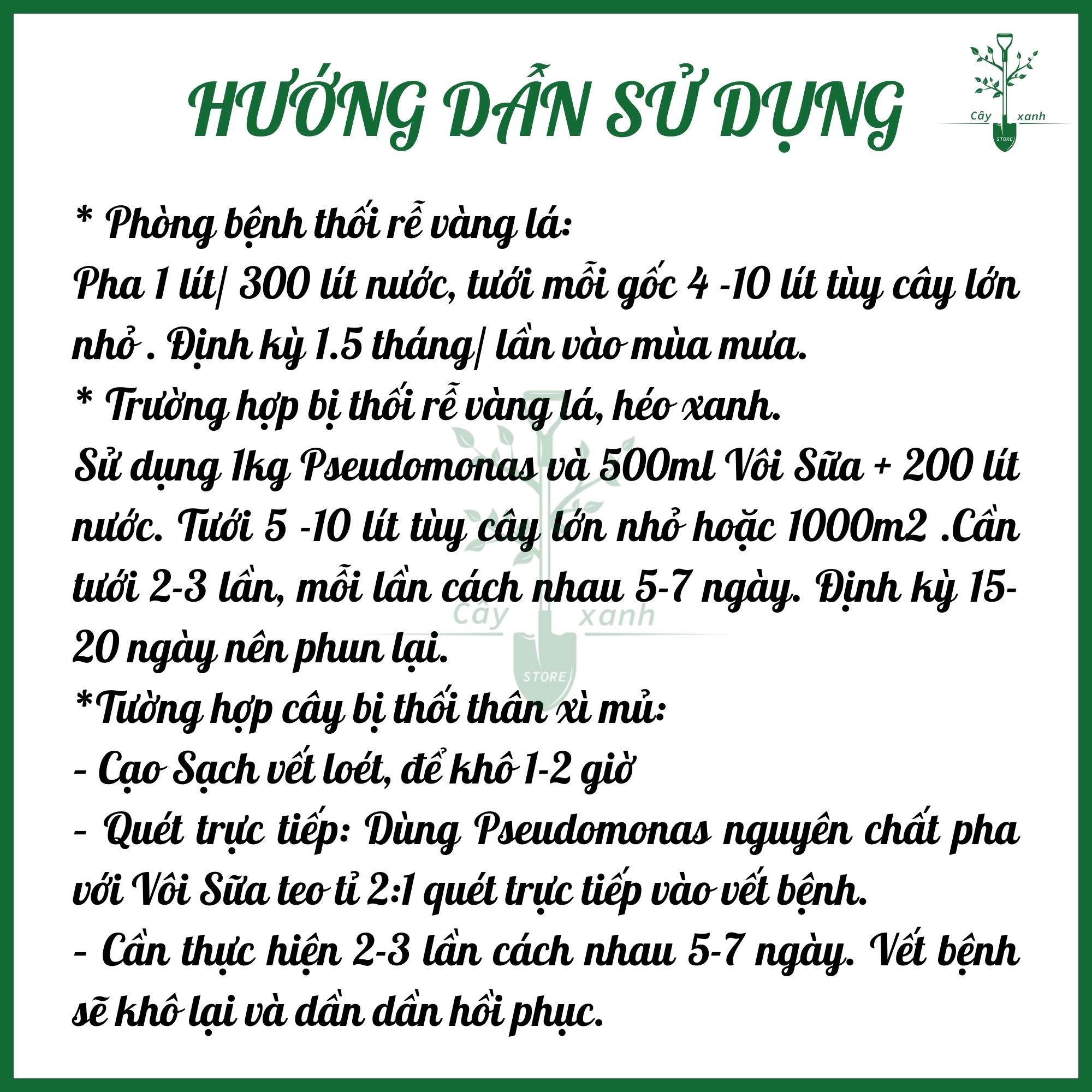 Phân vi sinh vật PSEUDOMONAS - Phòng trừ bệnh héo xanh, thối rễ - Gói 1kg - Cây Xanh Store