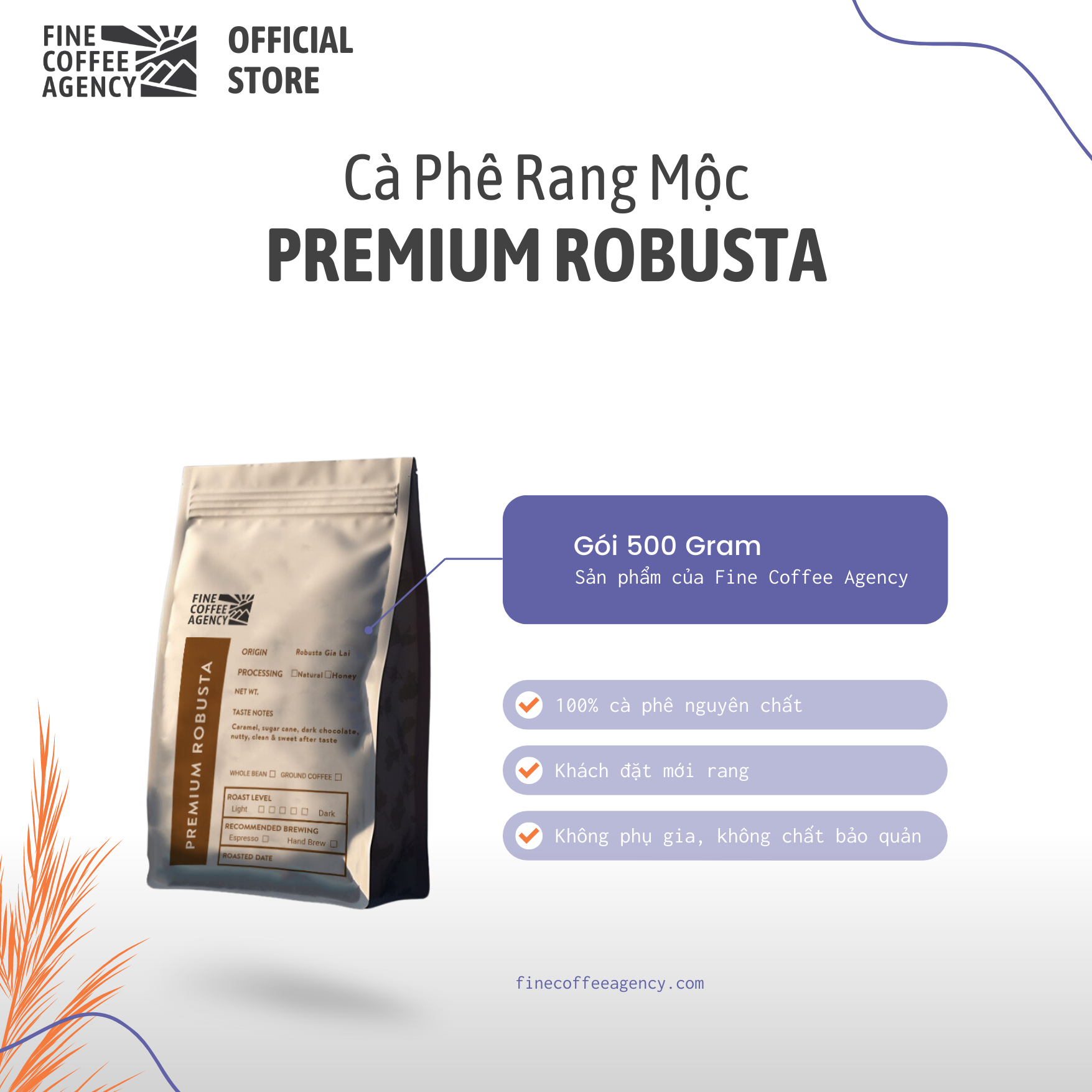 Cà phê Premium Robusta (500 Gram)