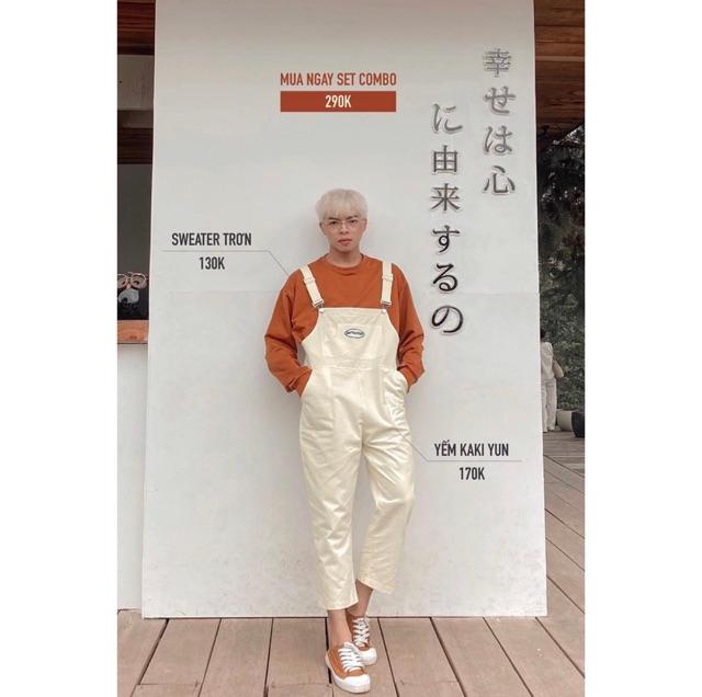 Yếm Kaki Unisex ️ Quần Yếm kaki ĐEN/ KEM unisex Nam nữ unisex