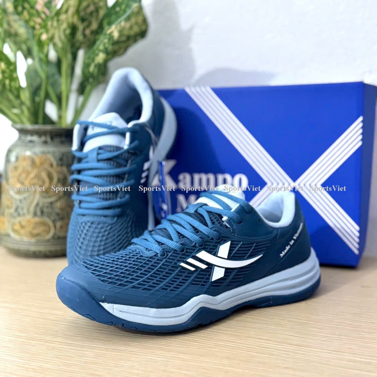 Giày Pickleball, cầu lông XP Xampo Max mẫu mới - đế kếp 2 lớp + thanh chống xoắn - Chính hãng