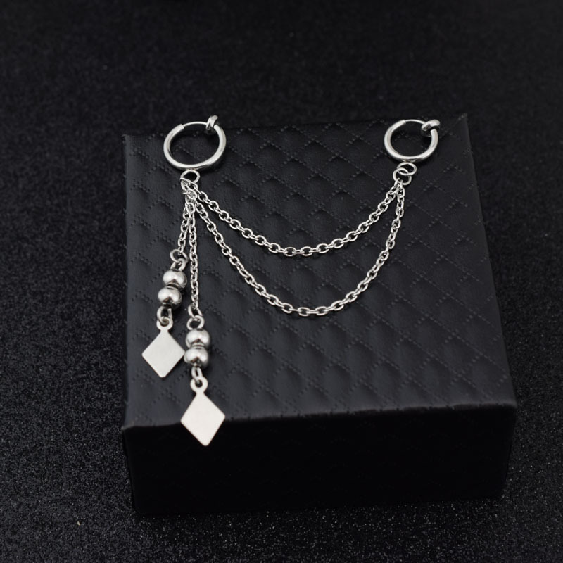 Khuyên tai bông tai xích unisex không thể dời mắt