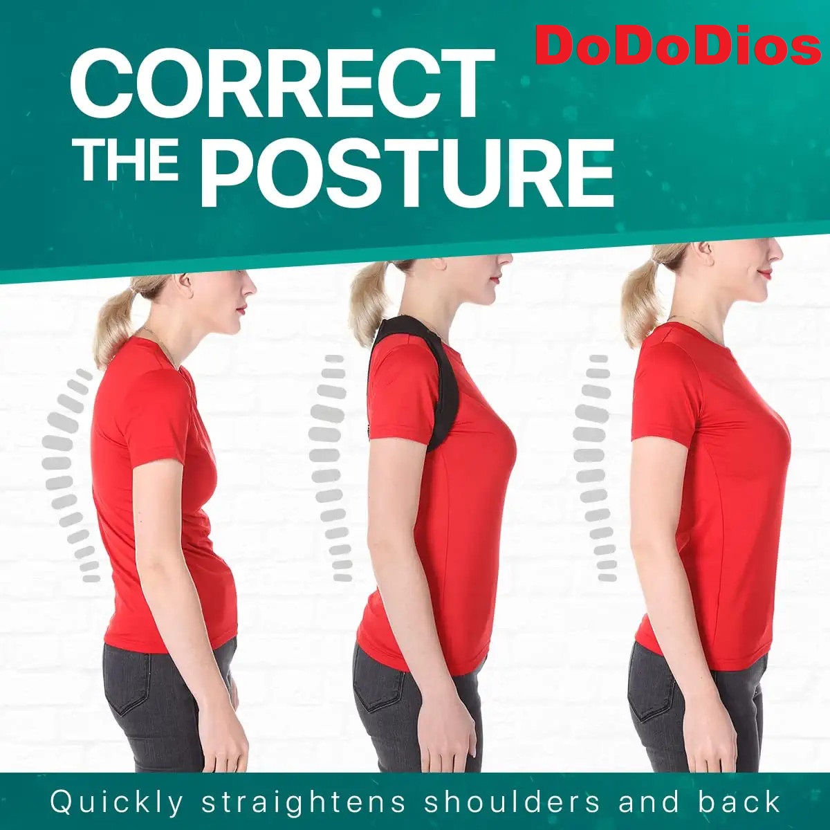 Posture Corrector for Women and Men - Invisible &amp; Adjustable Upper Back Brace for Clavicle Support - Effective Straightener and Providing Pain Relief from Neck, Back, Shoulder - Đai chống gù lưng - Hàng chính hãng DoDoDios