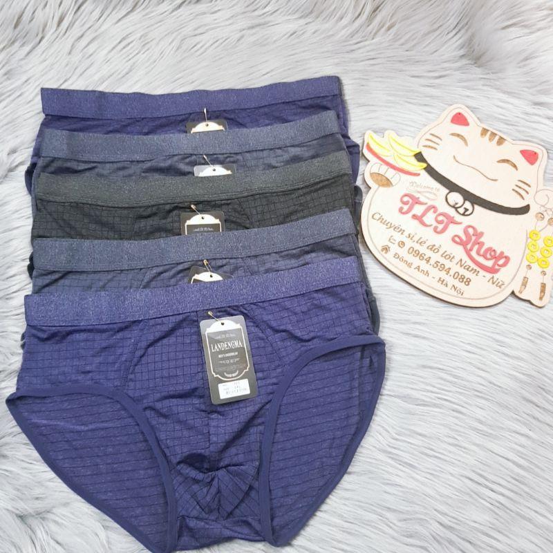 Set 5 Chiếc Quần Sịp Nam Tam Giác Thun Lạnh Thông Hơi Kẻ Mẫu Mới Thấm Hút Thoáng Mát-NEW
