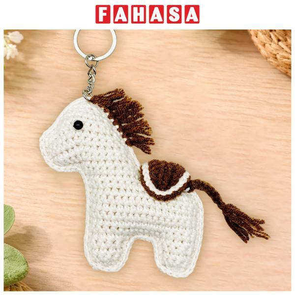 Móc Khoá Len Ngựa Pony - Màu Kem