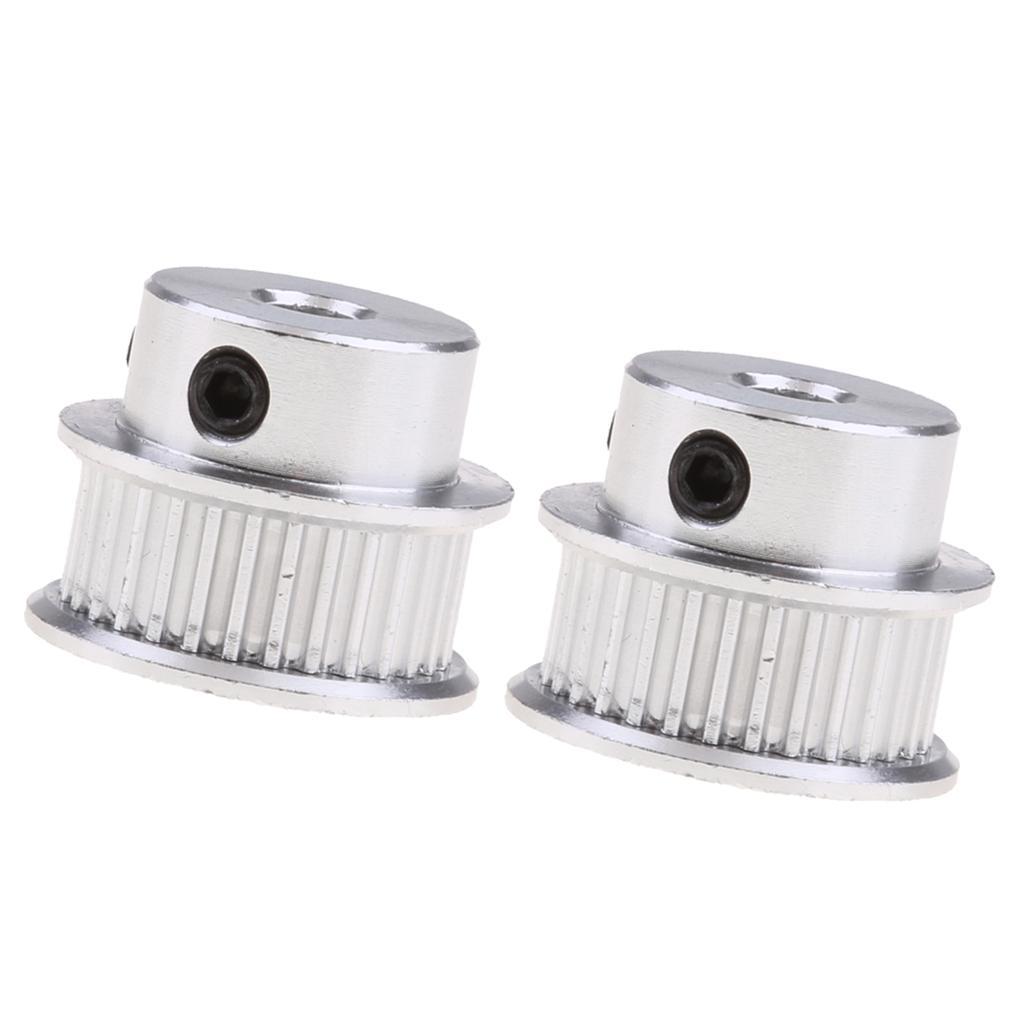 Aluminum Alloy 3D Printer GT2 30 Teeth Timing Belt Pulley 5mm Bore for X Axis & Y Axis Drive~ 2PCS