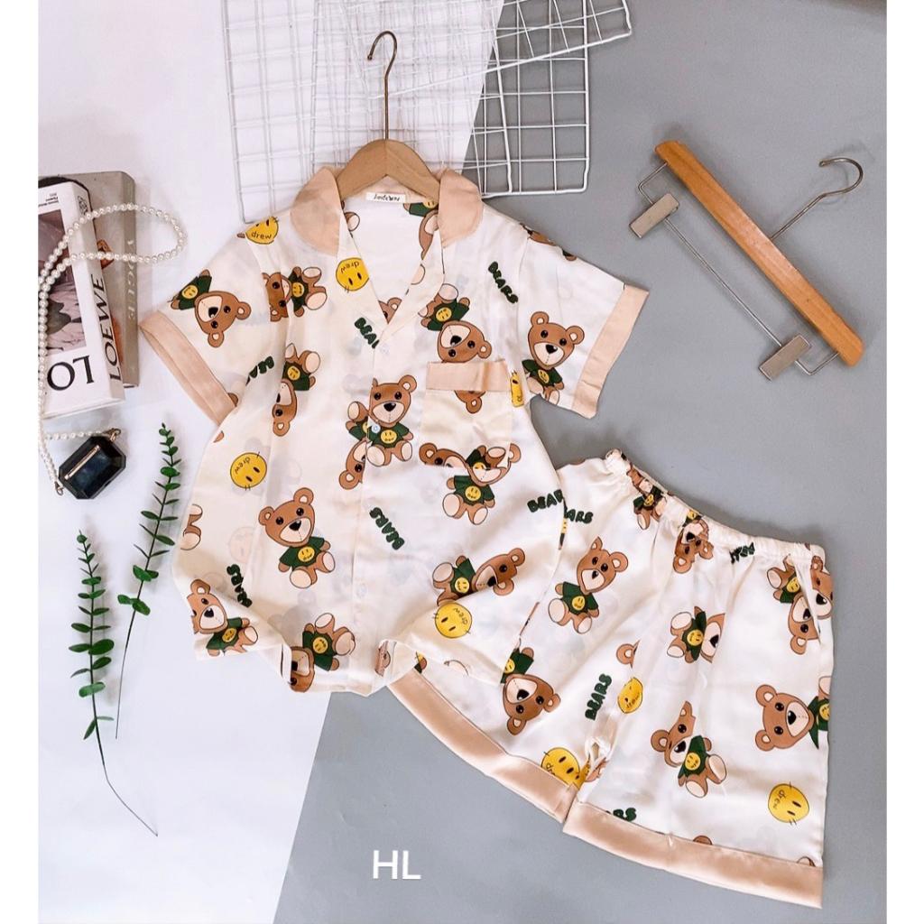 Bộ Đồ Ngủ Pijama Mặc Nhà Chất Lụa Mango Cao Cấp Tay Cộc Quần Đùi,Đồ Bộ Nữ Mặc Nhà Giá Rẻ