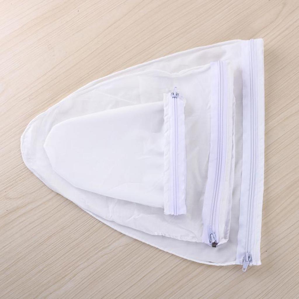 Stainless Steel Handle Coffee Tea Cloth Strainer Filter Sock Bag S